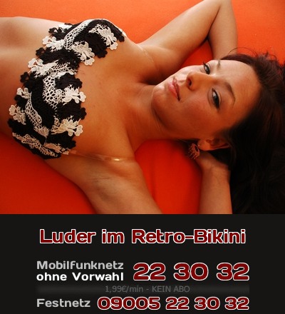 Luder im Retro-Bikini Der Bikini ist ein Fetisch, ist aber auch sehr beliebt, weil er generell viel weibliche Haut zeigt.