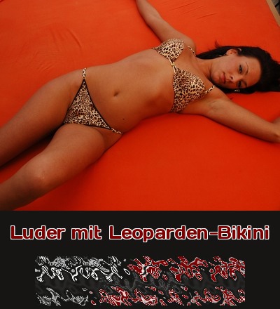 Mit dem Leopardenfell-Look ist der Bikini als Fetisch total der Klassiker für Liebhaber von Leopardenfell, wie auch von Liebhabern halbnackter Weiber.